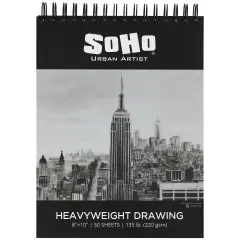 SoHo Urban Artist Hardcover Drawing Pad - 135 lb. (220gsm) Drawing Paper Pads for Artists, Travel, Illustrations, & More! - Single