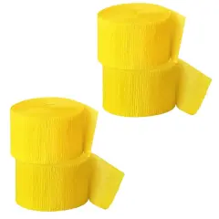 4-Roll Multi-Colored Crepe Paper Streamers for Party Decoration Yellow