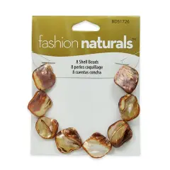 6 Packs of Tinted Shell Chunk Beads - Amber - 8 Pc Pack