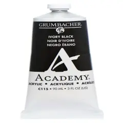 Grumbacher&reg; Academy&reg; Acrylic Paint Black Color Family Ivory Black