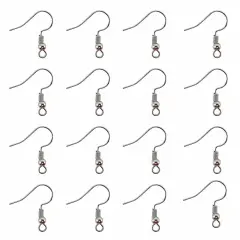 Kitcheniva 200 Pcs DIY Jewelry Making Findings Earring Hook Coil Ear Wire Silver