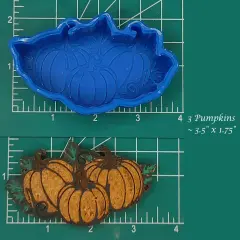 3 Pumpkins Silicone Freshie Mold