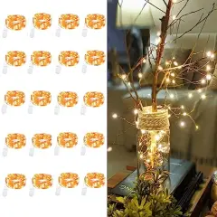 20 Pack LED Fairy Lights Battery Operated String Lights - 3.3ft 20 LED,Copper Wire Warm White | Wedding,Party Centerpieces,Table Decor | DIY Crafts,Graduation,Home Decor | Mason Jars D&eacute;cor