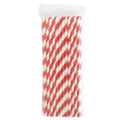 Kitcheniva Biodegradable Paper Straws Pattern Color 100 to 200 Pcs Red stripe