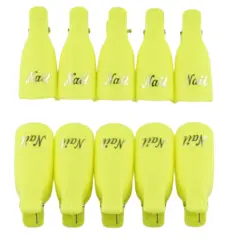 Kitcheniva Silicone UV Gel Polish Remover Wrap Soak Off Cap Clip Nail Art Tool Yellow-10 pcs