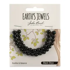 Earth's Jewels Semi-Precious 6mm Black Onyx Natural Round Beads