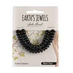 Earth&rsquo;s Jewels Semi-Precious Rondelle Black Onyx Natural Dye
