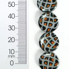 6 Packs of 17mm x 17mm Tribal Print Acrylic Bead 8 Inch Strand