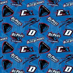 Sykel Enterprises-DePaul University Cotton Fabric-DePaul Blue Demons Tone On Tone Cotton Quilting Fabric
