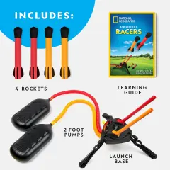 Air Rocket Toy - Stomp & Launch Dueling Air Rockets up to 100 Ft., Includes Launcher, 4 Foam-Tipped Rockets, Outdoor Kids Toys, Kids Science Kit, Rocket Launcher (Amazon Exclusive)