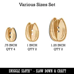 Pistachio Nut Drawing Wood Buttons for Sewing Knitting Crochet DIY Craft