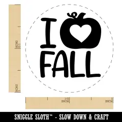 I Heart Love Pumpkin Fall Self-Inking Rubber Stamp for Stamping Crafting Planners Brown