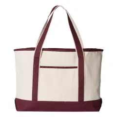 Large Canvas&reg; - Deluxe Tote 34.6L - Elevate Your Everyday Carry with Unmatched Elegance Natural/ maroon