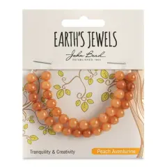 Earth's Jewels Semi-Precious 6mm Peach Aventurine Natural Round Beads