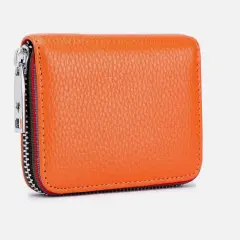 Kitcheniva Unisex Leather Zipper Wallet Orange