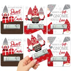 Big Dot of Happiness Christmas Gnomes - DIY Assorted Holiday Party Cash Holder Gift - Funny Money Cards - Set of 6