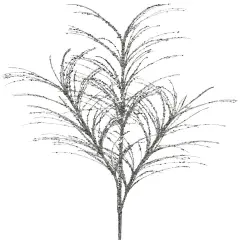 34" Silver Glitter/Sequin Pampas Grass Spray &ndash; Elegant Christmas Floral Pick