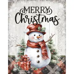 Merry Christmas Timberland Wood Plaque Wall Art - 11.75 inches x 15 inches