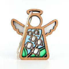 3.5" (H) Lily of the Valley Ornament - Handcrafted in Texas - Mother's Angels&reg; Christmas Angel Wings Figurine