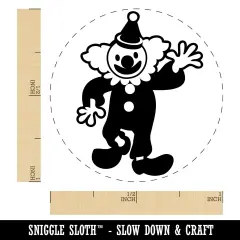 Waving Clown Circus Carnival Self-Inking Rubber Stamp Ink Stamper for Stamping Crafting Planners Yellow