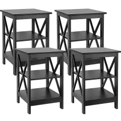 4PCS End Table Sofa Side Table Storage Shelf X-Design .