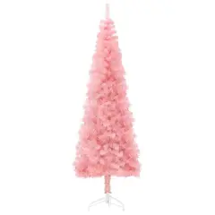 Pink Slim Half Christmas Tree with Stand