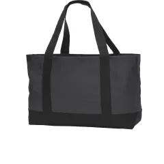 Port Authority&reg; Day Tote Bag- 600 denier polyester canvas Dark charcoal/ blac