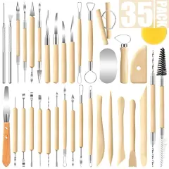 35 Pack Clay Tools Kit, Pottery Tools & Sculpting Tools, Polymer Modeling Clay Cutters Sculpture Set for Carving, Ceramics, Molding, DIY
