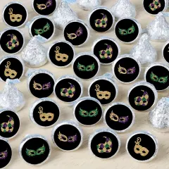 Big Dot of Happiness Mardi Gras - Masquerade Party Small Round Candy Stickers - Party Favor Labels - 324 Count