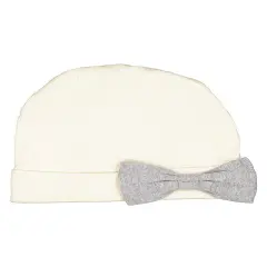 Baby Folded Beanie Cap with Bow --- 100% Cotton --- Various Colors by Rabbit Skins&reg; Natural / heather