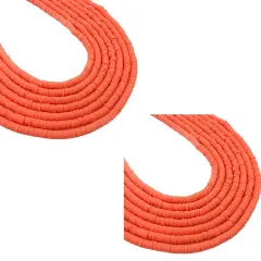 Kitcheniva 6mm Heishi Beads Clay Disc Flat Vinyl DIY Jewelry 10 Strands Orange