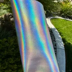 Holographic Metallic Silver Shimmer Vinyl