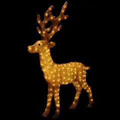Northlight LED Lighted Commercial Grade Acrylic Reindeer Outdoor Christmas Decoration - 46" Brown