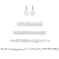 Rock Crystal Natural Gemstone Beads and Pendants Collection - Value Pack