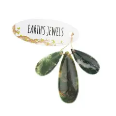 Earth's Jewels Semi-Precious Natural Fancy Agate Teardrop Pendants, 3pcs