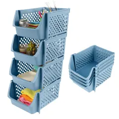 Plastic Stackable Storage Bins .