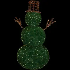 Northlight Lighted Commercial Topiary Snowman Outdoor Christmas Decoration - 6.5' - Warm White LED Lights Green