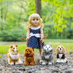 The Queen's Treasures Set of 4 Puppy Dog Pets For Use With 18 Inch Dolls