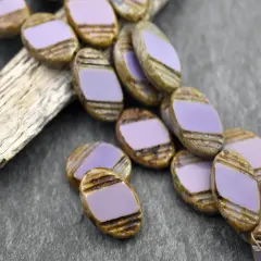 25x17mm Opaque Purple Travertine Large Oval Beads