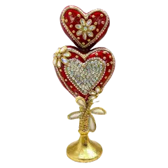 Valentine's Day Jeweled Hearts laminated Capiz Table D&eacute;cor - Holiday Tree