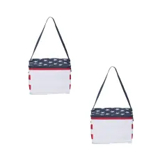Americana Cooler! Made from rugged 600D polyester, adjustable 22 1/2" blue strap adds a dash | RAHEEV&reg;