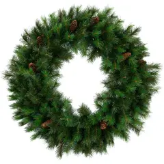 Northlight Royal Oregon Pine Artificial Christmas Wreath with Pinecones - 48" - Unlit Green
