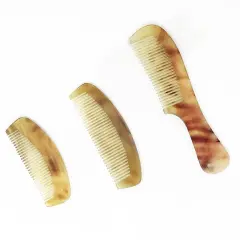 Kitcheniva Natural Amber Ox Horn Portable Hair Comb 3 Pcs