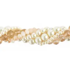 Crystal Lane DIY Salix Discolor Willow Twisted Glass & Pearls Beads, 5 Strands