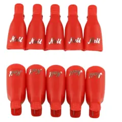 Kitcheniva Silicone UV Gel Polish Remover Wrap Soak Off Cap Clip Nail Art Tool Red-10 pcs