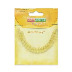 6 Packs of Yellow Jade Beads - 4mm - 45 pcs.