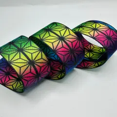 Rainbow kaleidoscope 1.5&rdquo; Seatbelt Webbing