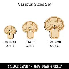 Vegetable Broccoli Wood Buttons for Sewing Knitting Crochet DIY Craft