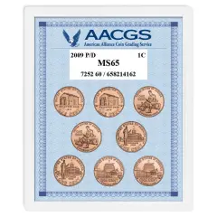 2009P & D Lincoln Bicentennial Pennies Graded MS65