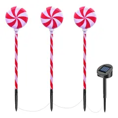 Solar Christmas Candy Light Waterproof Solar Lollipops
